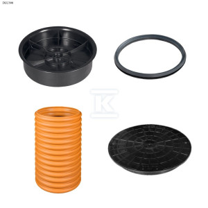 Studnia Diamir DN/ID 425 KORUGOWANA_ZESTAW: pokrywa dno 425 + trzon H=3m + pokrywa PP 425 kl.A15
