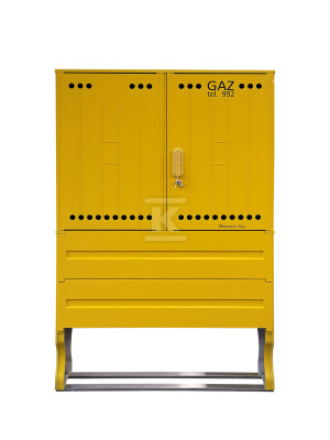 Szafka gazowa z kompozytu, stojąca, typ SSTG, szerokość 1060 / wysokość 840mm + fundament, monozłącze na 4 gazomierze w pionie, 2+2, standard PSG,