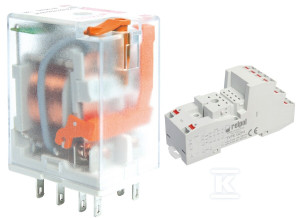 Przekaźnik elektromagnetyczny, przemysłowy R2N-2012-23-5230-WTL + Gniazdo zaciskowe GZP4 PUSH-IN do R2N, R4N