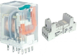 Przekaźnik elektromagnetyczny, przemysłowy R4N-2014-23-5230-WT + Gniazdo wtykowe GZT4-SZARE do Przekaźnika R4 szare