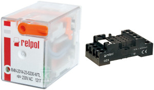 Przekaźnik elektromagnetyczny, przemysłowy R4N-2014-23-5230-WTL + Gniazdo wtykowe GZ4 do Przekaźnika R4