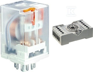 Przekaźnik przemysłowy R15-2013-23-5230-WT styki 3P, obciążenie max 10A/230VAC, cewka 230VAC, WT + Gniazdo wtykowe PZ11 do Przekaźnika R15 3P PZ11-01
