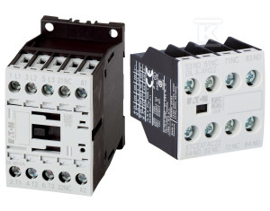 Stycznik 3kW/400V, sterowanie 230VAC DILM7-01-EA(230V50HZ,240V60HZ) + Styki pomocnicze 2Z 2R DILA-XHI22