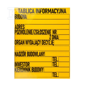 Tablica budowlana informacyjna