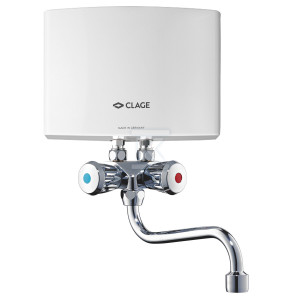 Przepływowy podgrzewacz wody Mi 3 BAT, mały, sterowany hydraulicznie 3,5 kW / 230 V z baterią dwuuchwytową, nadumywalkowy