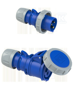 Wtyczka przenośna Shark 16A 230V 2P+Z IP67 + Gniazdo przenośne Shark 16A 230V 2P+Z IP67