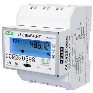 Licznik energii elektrycznej LE-03MW-4Q4T - trójfazowy, czterokwadrantowy pomiar energii, obsługa 4-taryf TOU