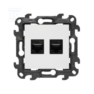 Подвійна комп'ютерна розетка RJ45 категорії 5e (модуль), біла, Simon24