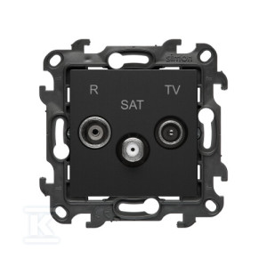 Gniazdo antenowe R-TV-SAT końcowe/zakończeniowe (moduł). 1x Wejście: 5 MHz÷2,4 GHz, czarny mat, Simon24
