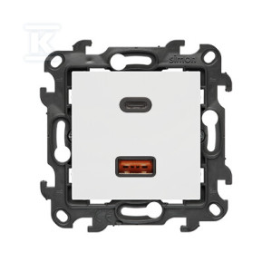 Ładowarka USB C+A (moduł), 30W, 230V, biały, Simon24