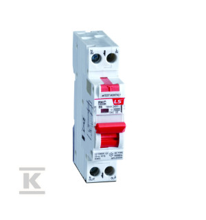 Wyłącznik różnicowo-prądowy z członem nadprądowym LS Electric serii RKC 1P+N,  typ A, 1 moduł, prąd 16A, charakterytyka B