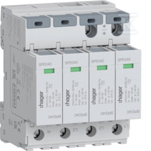 SPD Ogranicznik przepięć T2 4P 4+0 sieć TN-S In=20kA Imax =40kA Up?1,35kV