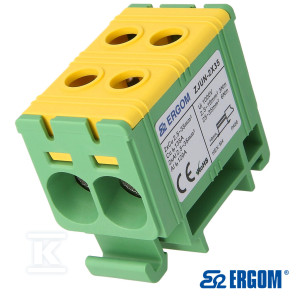 Монтажний затискач ZJUN-2x35 жовтий/зелений=12ШТ