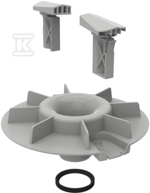 Przelew awaryjny / element spiętrzający DN56mm do wpustów dachowych o przepustowości 9l/s i 12l/s, wysokość przelewowa 55mm (Pluvia)