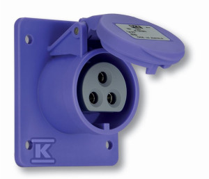 Розетка монтажна проста 16A 24V/~50-60Hz 2P 70x70mm IP44