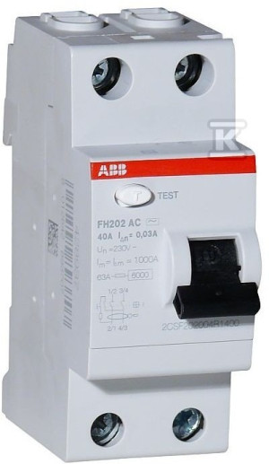 Wyłącznik różnicowo-prądowy FH202 AC-25/0,03 - 2-polowy