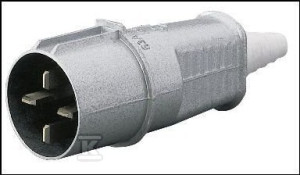 Wtyczka 32A 3P+Z IP44 metalowa przenośna 500V, płaskie bolce