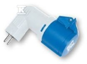 Адаптер з входом вилка Uni Schuko 16A/3P/230V вихід роз'єм CEE 16A 230V IP44