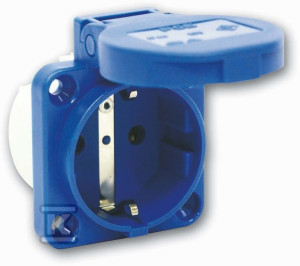 Gniazdo tablicowe jednofazowe P-Nova 16A 2P+Z 230V, kołnierz 50x50, schuko IP54