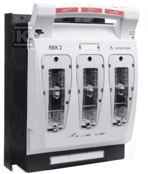 Rozłącznik izolacyjny bezpiecznikowy, Montaż tablicowy, zaciski kablowe: mostkowe (S) 50-185 mm2 RBK 2 Un: 690 V~ In: 400 A