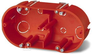 Puszka podtynkowa PK-2x60, do ścian karton-gips, pomarańczowa