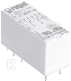 Przekaźnik miniaturowy RM84-2012-35-5024 elektromagnetyczny, styki: 2P, cewka: 24VAC, prąd obciążeniowy: 8A, raster 5mm