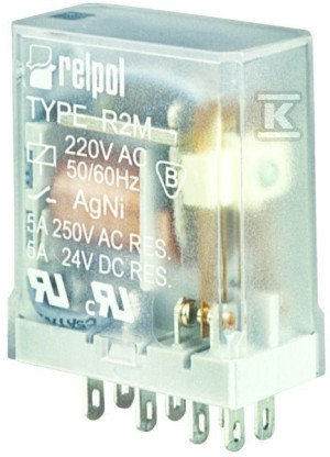 Промисловий реле R2M-2012-23-1024 контакти: 2P, котушка: 24VDC, струм навантаження: 5A, ширина: 14mm