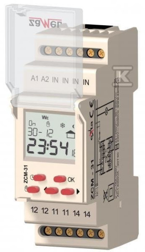 Programator czasowy 1-kanałowy, astronomiczny 230V AC ZCM-31