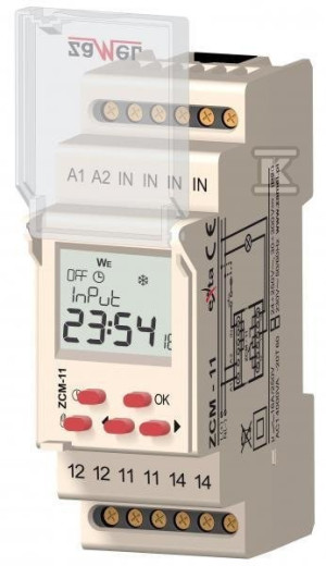 Programator czasowy 1-KAN. tygodniowy 230V AC TYP: ZCM-11