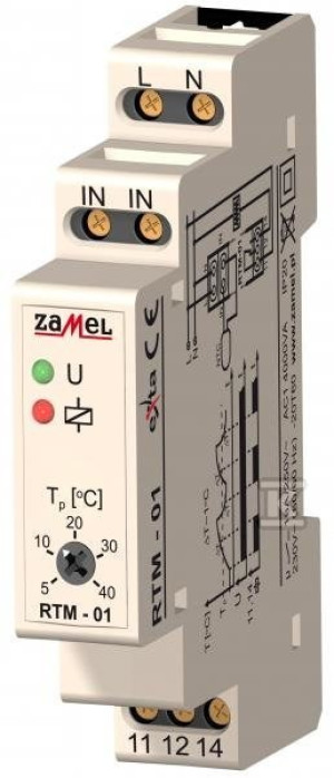 Regulator temperatury -10-40C bez sondy 230V AC, typ: RTM-02
