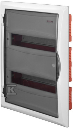 Rozdzielnica podtynkowa ONNLINE 2x12 modułów IP40 szyba dymna (24 moduły)