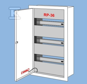 Rozdzielnica podtynkowa RP-36-P, miejsce na 36 zabezpieczeń typu s. IP 30