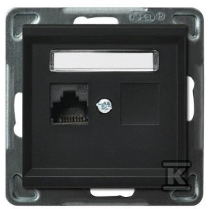 Gniazdo komputerowe pojedyncze, kat.5e MMC, czarny mat SONATA GPK-1R/K/M/33