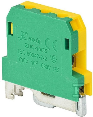Złączka gwintowana ochronna żółto-zielona ZUO-16/35