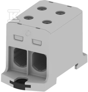 Złączka szynowa gwintowa rozgałęźna AL, CU, 35-240mm2, TS 35, 1 tor, 4 otwory zaciskowe, szary, VC05-0037
