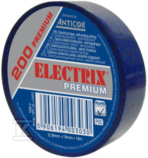 Taśma ELECTRIX 200 Premium, niebieska 19 mm x 18 m