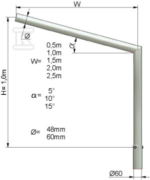 Wysięgnik NT ST 1 ram. 1,5 m, 15st, fi 60