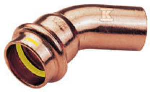 Łuk jednokielichowy 45 stopni 28mm B Press Gas