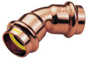 Коліно подвійне 45 градусів 28mm B Press Gas