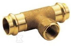 Trójnik z gwintem wewnętrznym, 28 x 3/4 x 28 brąz B Press Gas
