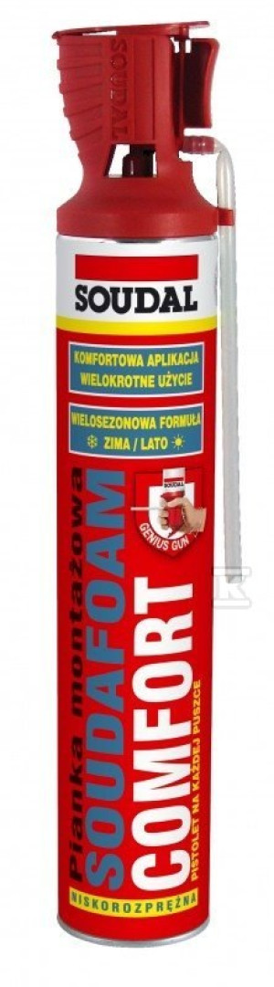 Piana montażowa soudafoam comfort 750ml z aplikatorem Genius Gun