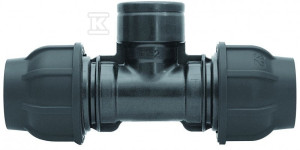 Trójnik zaciskowy PP 90st. 75x2"x75 GW gwint wewnętrzny PN10, do rur PE, kolor czarny