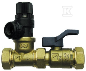 Zespół bezpieczeństwa SYROBLOC 330 prosty DN20, 6 bar, do zamkniętych podgrzewaczy wody, ze złączkami 3/4 cala i do rury 22mm