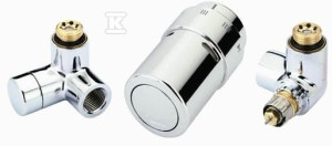 Комплект правий (два вентилі + головка) Danfoss X-tra Collection для радіаторів ванної кімнати та декоративних радіаторів