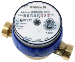 Wodomierz JS zimna woda, typ GSD8-RFM, DN15 (1/2"), Q3=2,5 m3/h, R160/50, Tmax: 50 st., L=110mm, przyłącze GZ3/4", do zdalnego odczytu po montażu