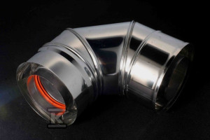 Kolano kominowe DN 80/125 90 st z uszczelką do kotłów kondensacyjnych i turbo