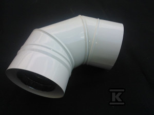 Kolano kominowe DN 80/125 90 st powietrzno-spalinowe białe do kotłów kondensacyjnych i turbo