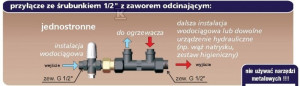Przyłącze ciśnieniowe z jednym śrubunkiem