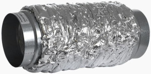 Tłumik kanałowy AKU-COMP, do elastycznych połączeń w systemach wentylacyjnych, długość max. 0,6mm, średnica 125mm
