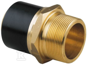 Adapter PE-mosiądz z gwintem zewnętrznym GZ, d40x1 1/4" PE100, SDR11, PN10 gaz/PN16 woda, do montażu z elektromufą lub elektroredukcją